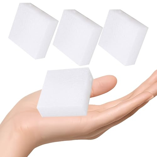PACKOVE 4 Almohadillas de Espuma para Fieltrar Aguja, Tapetes Cuadrados de Fieltro de Lana en Color Claro, Cojines Engrosados 15x15x5 Cm para Trabajos Manuales y DIY