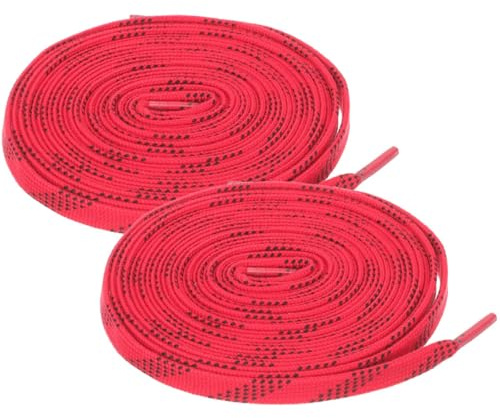 DOITOOL Lacets de Hockey sur Glace 2 Paires 244 Cm Rouge Polyester Résistants pour Patins à roulettes et Patins de Vitesse Accessoires de Sport Professionnels