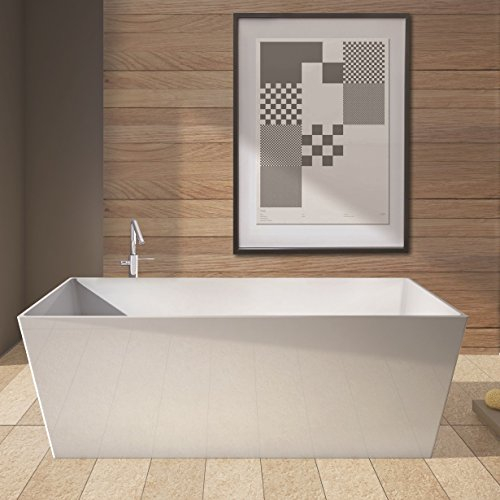 Bañera exenta York de mármol blanco reconstituido