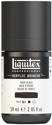 Liquitex Professional Gouache acrílico extrafino viscocidad Baja, Tubo 59 ml, Negro marfil, 59