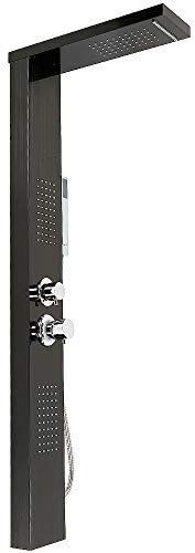 Panneau De Douche Hydromassante Thermostatique Colonne de Douche Colonne de Douche Thermostatique,Cascade et Douche,Acier inoxydable,Buse de massage (15 * 47 * 130cm, noir)