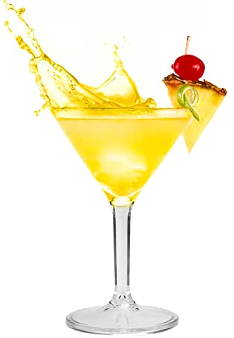 Bicchieri da Martini in acrilico da 280 ml, bicchiere da cocktail Bicchiere da vino Bicchiere da champagne Calice per bar Home Party(Trasparente)