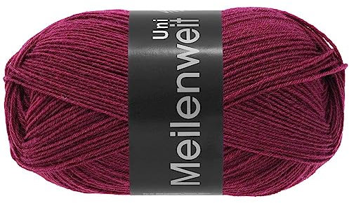 LANA GROSSA Meilenweit 100 | Sockenklassiker, uni und bedruckt, waschmaschienenfest | Handstrickgarn aus 80% Schurwolle & 20% Polyamid | 100g Wolle zum Stricken & Häkeln | 420m Garn FB1380