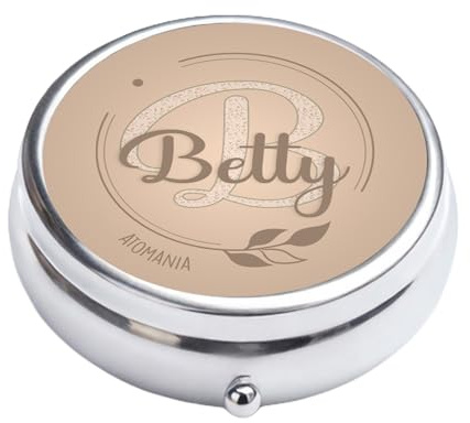 Atomania Cendrier de poche personnalisé prénom & initiale – Design élégant beige – Étanche anti odeur – Acier inoxydable – Porte clé amovible – Compact 5 cm 70 g – Cadeau raffiné homme femme