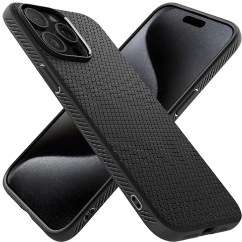 Spigen Hülle für iPhone 15 Pro Liquid Air Case Handyhülle Schutzhülle Cover Dünn Slim -Schwarz