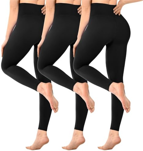 Sinophant - Leggings da donna, a vita alta, opachi, neri, per palestra, yoga, sport, confezione da 3, XXL
