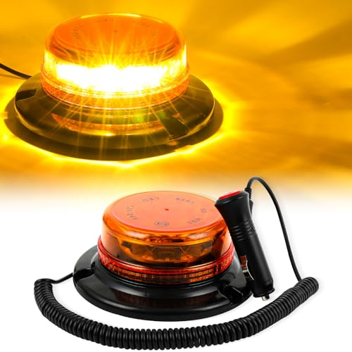 DREAMIZER Luz de Emergencia para Coche, Advertencia Giratoria, Estroboscópica E9 ECE R10 Homologados, Baliza de 36LEDs 10V-30V para Vehículo, Montacargas, Camión, Tractor