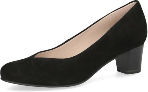 Caprice Zapatos de tacón de Bloque para Mujer de Piel, Piel Negra., 41 EU