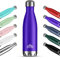 Mont-Clair H2O Trinkflasche Edelstahl - Thermosflasche - BPA-freie - Water Bottle, Edelstahl trinkflasche 500ML - 24h Kalt & 12h Warm - Trinkflasche Auslaufsicher - Lila