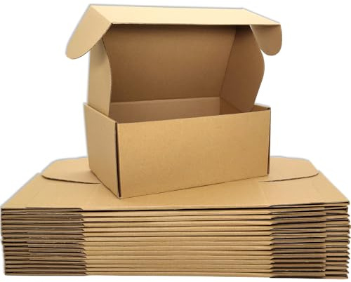 Cenoid små postlådor, 23 x 15 x 7,5 cm bruna portopaket, fraktkartonglådor för postning, leverans, förpackningslådor för småföretag (förpackning med 25)