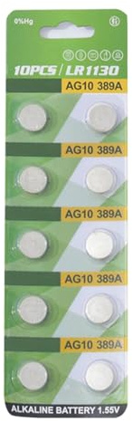 ZYHARUKO 10 st AG1 AG3 AG4 AG10 AG13 alkaliska knappcellsbatterier 1,55 V LR1130 LR41 LR44 knappbatterier för klockor leksak