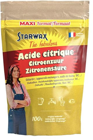 STARWAX THE FABULOUS - Acide Citrique - Détartre les appareils ménagers - Enlève le calcaire - Fait briller la salle de bain - 100% d'origine naturelle - Maxi format 2.5kg
