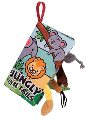 Generisch Libros de tela para bebés | Libro crujiente con diseño de animales | Actividad de aprendizaje de animales Juguetes de viaje para niños 0-3 años cochecito coche cuna