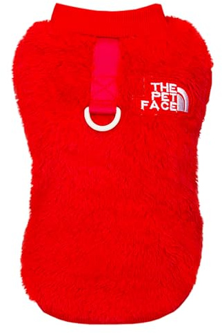 Izefia Suéter para Perro Ropa Prendas Suéteres de Vellón de Lana Suéteres de Invierno Cálidos Sudadera Suave Pijamas Chaleco con Diseño de Cara de Mascota Suéter para Perro Pequeño o Gato Mediano