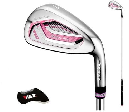 Golfklubbor kvinnors nr. 7 järn högerhänt golfjärn övningslekstång med huvudskydd lätt titan slående yta (#7, stålskaft)
