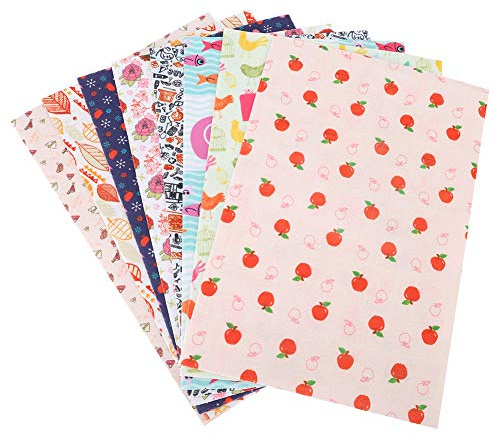 Tessuto non tessuto di alta qualità MEEVINWH, materiale multiuso per lavori artigianali fai da te, 8 modelli assortiti per fodere per cuscini, tovaglie, creazione di portafogli,