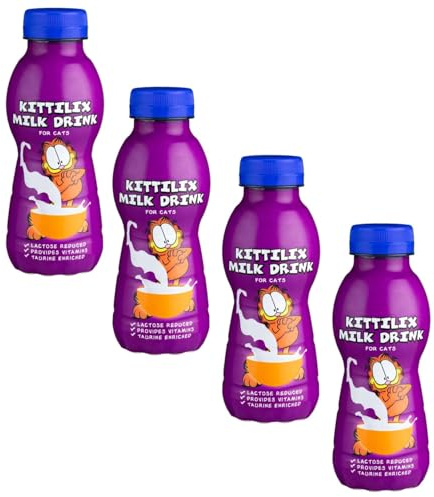 Cat Milk 200ml - Pack Of 4 - Helps To Provide Essential Vitamins, Is Taurine Enriched And Lactose Reduced - A Complementary Feed For Kittens And Cats.