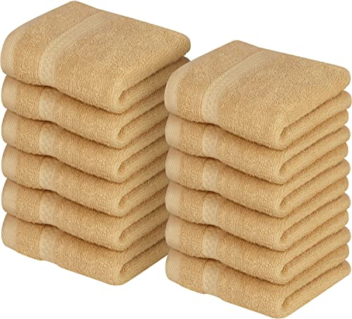 Utopia Towels, Luxus-Waschlappen 33 x 33 cm, 12er Pack champagnerfarben