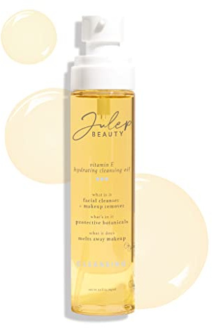 Julep Vitamin E Hydrating Cleansing Oil and Makeup Remover - Face Wash for Normal to Dry Sensitive Skin - 3.38 Fl Oz - Rosehip and Olive Oil Face Cleanser