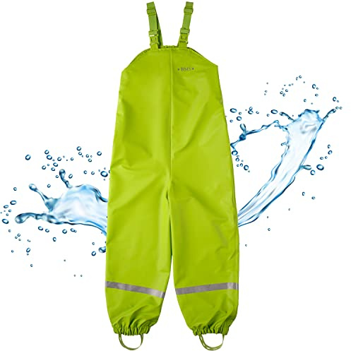 BMS rain Pants mud Pants 100% Waterproof - Lime - 4T