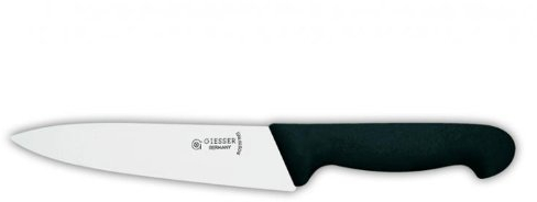 Giesser seit 1776 - Made in Germany - Tranchiermesser schwarz, Basic Black, Klinge 16 cm, rutschfest, schmales Kochmesser spülmaschinenfest, rostfrei