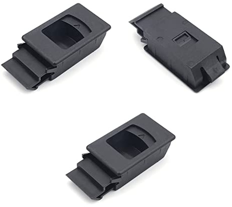 MroMax Plastic Slide Latch Window Door Inside Pull Rectangular 61mm Length Black 3pcs