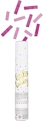 Hello Baby Pink Confetti Cannon - Perfect for Gender Reveals & Baby Showers - 1 Pc