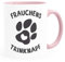 MoonWorks® Kaffee-Tasse Spruch Frauchens Trinknapf Hundepfote-Motiv Becher Bürotasse Tasse Hundeliebhaber rosa unisize