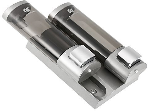 Bedler Distributeur Manuel de Savon pour Les Mains avec Support Mural en Mousse Double Face pour shampooing Liquide Distributeur de Gel pour la Douche Porte Savon Liquide