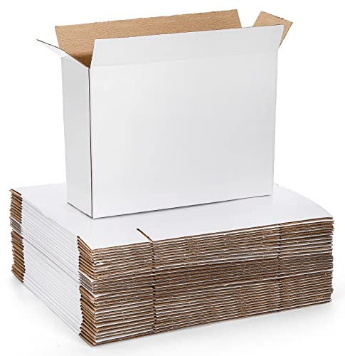 Peohud 30 Pack Shipping Boxes, 12 x 9 x 4 Inches White Cardboard Corrugated Boxes, Mailing Boxes for Small Business Packing Moving and Storage