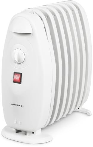 Grunkel - Radiador de Aceite de 7 a 9 elementos RACP-100 Emisor de calor de bajo consumo 3 niveles de calor regulables, termostato y sistema de protección sobrecalentamiento. (1000, Vatios)