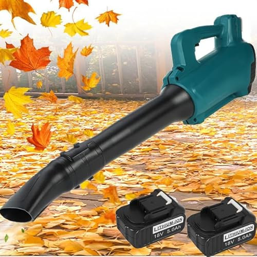 DISHENGZHEN Soplador y aspiradora de Hojas de 2800 W, aspiradora de jardín para Limpiar Patios y Jardines de Hojas y Otros desechos, con 2 baterías de 18 V, soplador eléctrico portátil y liviano