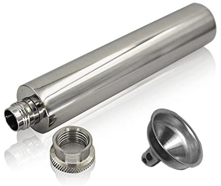 Petaca de acero inoxidable, frasco tubular de acero inoxidable, 2 onzas portátil, tubo de petaca