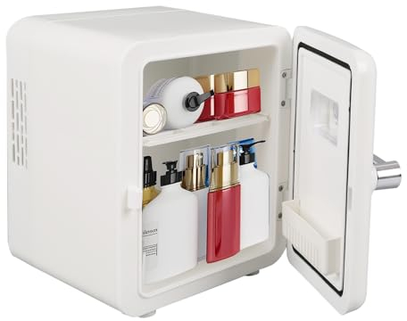 TWSOUL Mini Tragbarer Kühlschrank, 4L Fridge mit Kühl Heizfunktion, skincare fridge für Auto, Schlafzimmer, 12V am Zigarettenanzünder und 220V Steckdose (White)