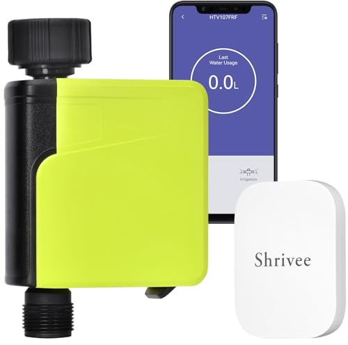 Shrivee Bewässerungscomputer, intelligenter automatischer Bewässerungs Timer, WiFi-Wasser Timer für Rasensprenger, mit APP und Wasserverbrauchsüberwachung, für den Garten