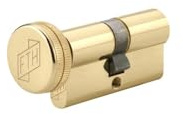FTH 30Bx30mm FTH 5G Button Lock Cylinder and Keys Brass Pull Out Protection 3 Notched Keys