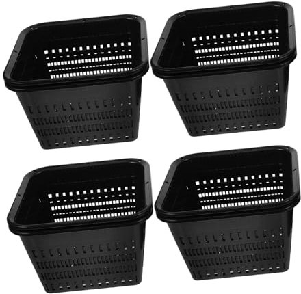 OFFSCH 4pezzi Contenitori Idroponici in Plastica Con Rete Traspirante Per Piante Vasi Riutilizzabili Per Crescita e Supporto Radici Design Per Ventilazione Ottimale