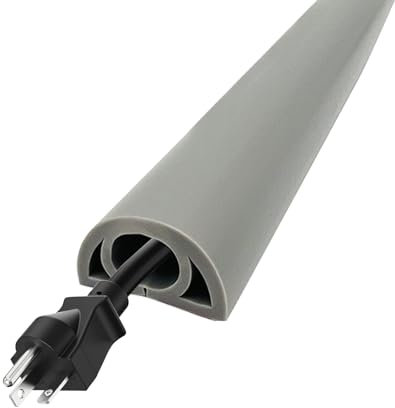 ACESOME - Canaleta para cables autoadhesiva, PVC semicircular, flexible, canales planos, túnel para cables, TV, pared para ocultar cables y protección de cables (gris, 2 m)