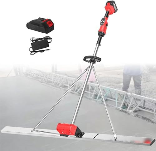 Vibrateur pour Chape de BéTon Vibrateur à béton, règle vibrante de nivellement de en béton, règle vibrante électrique Rechargeable, Moteur Vibrant pour Chape en Ciment, Deux Batterie