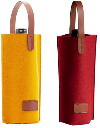 JTMKYO 2 Pieces Felt Wine Bag, Portable Handbag, Gift Packaging Bag, Reusable Storage Bag.