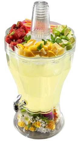 CNEIESD 3.5-Gallon Break-Resistant Tritan Beverage Dispenser | Party Top Lid | Removable Ice Cone