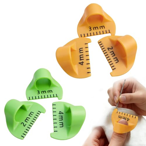 6 Pcs Sewing Finger Ruler Set, Blanket Stitch Thumb Guide, Multifunctional Needle Gauge Quilting Ruler 2/3/4mm DIY Stitching Tool Quilting