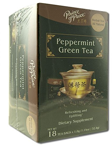 Peppermint Green Tea Prince Of Peace 18 Bags Box