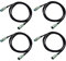 ARLI 4x XLR Mikrofonkabel 3m – Symmetrisch 3-polig | Stecker auf Kupplung | Ø6mm abgeschirmt für Mikrofon Mischpult Studio PA