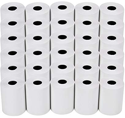 Termisk rullar, termopapper 57 mm x 12 mm extra rullar, reservpappersrullar, lämplig för kassor, POS-kassaskåp och skrivande bordsräknare (vit, 50 rullar/L: 15 m)