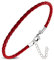ZENSE - Men's Thin Red Leather Bracelet with Adjustable Extension ZB0377