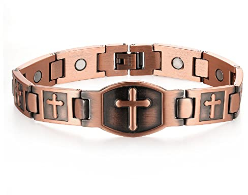 Magnetisches Kreuz-Armband, Kupfer-Armbänder, Armreif, Geburtstagsgeschenk, Geschenkidee (Herren)