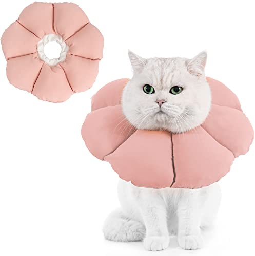 Avont halsband för katt, justerbart mjukt halsband som skyddar mot kattslick från små hundar Efter operationen skyddshalsband - S- Pink