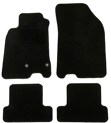 DBS – Tapis de Voiture - sur Mesure pour Renault Megane 3 (11/2008-01/2016) – Antidérapants avec Clips de Fixation – 4 Tapis Auto Avant/arrière – Moquette Noire