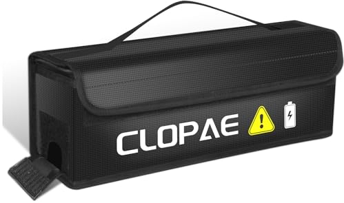 CLOPAE E-Bike Akku Tasche Wasserdicht Feuerfeste Box für Fahrradakku Lipo Safe Bag Für Lagerung, Ladung und Transport Batterieaufbewahrung Zubehör 41 * 12 * 13cm